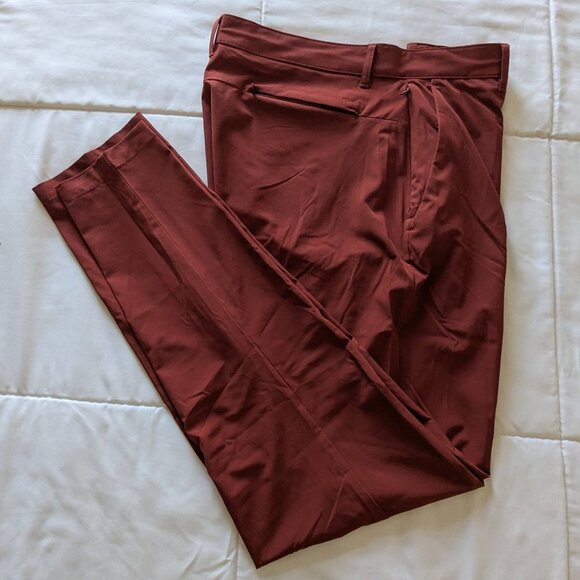 Fabletics "The Only" 4-way Stretch Pant, Burgundy/Rust/Oxblood, 34 X 32 - Picture 3 of 14